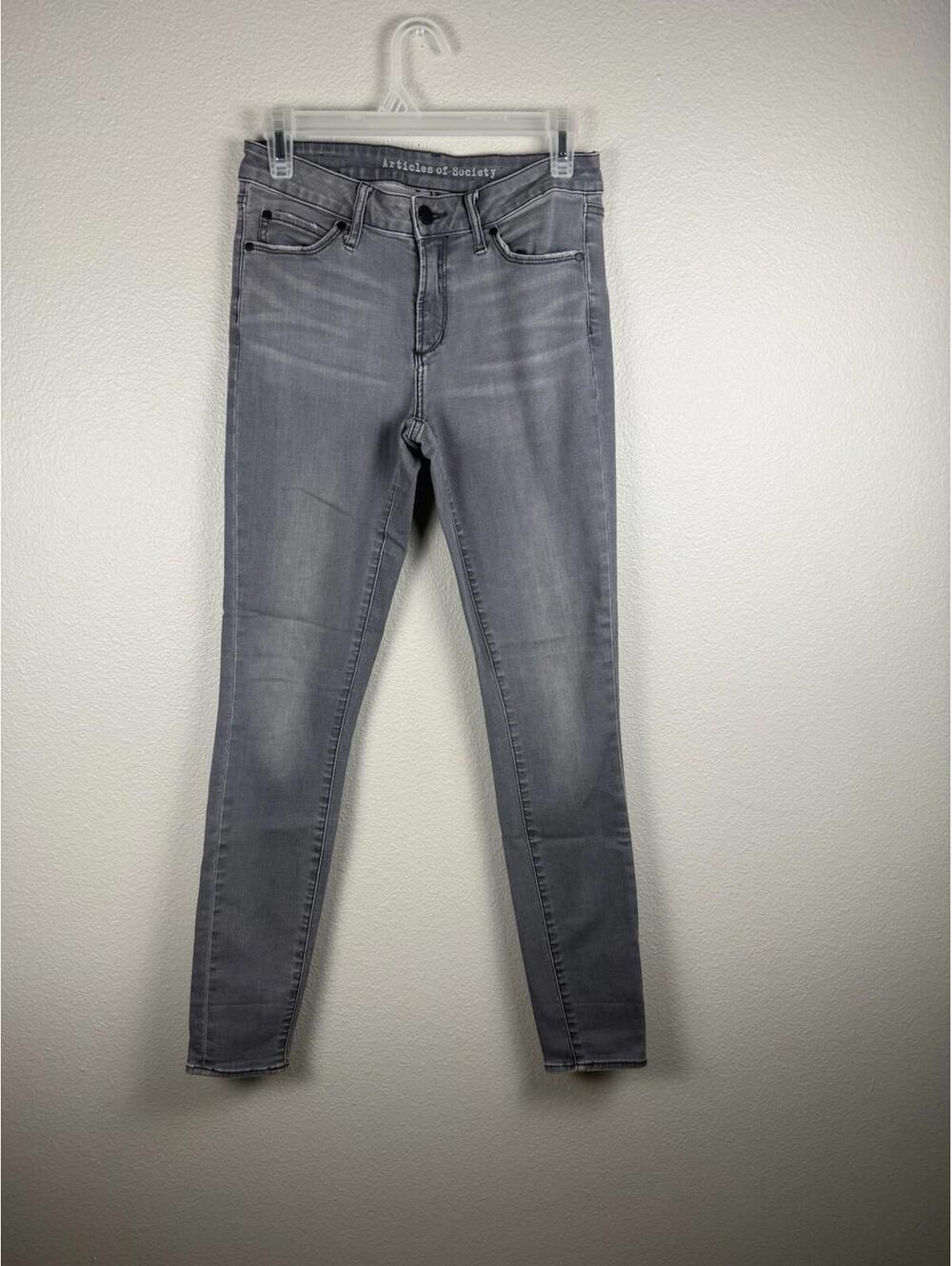 Articles of Society Mya Skinny Jeans Gray Wash Stretch Mid Rise Women’s Size 27